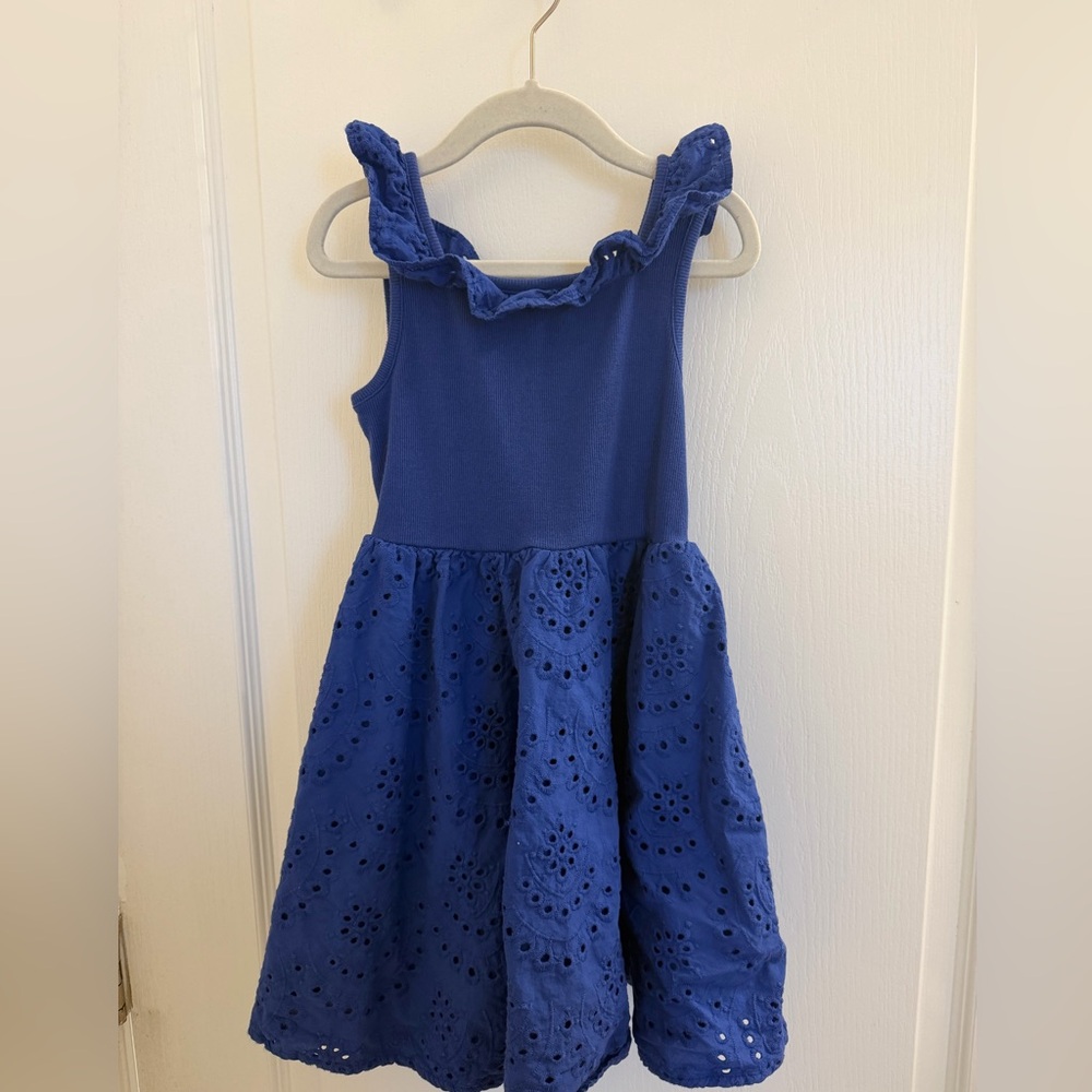 Janie and Jack Royal Blue Eyelet Dress